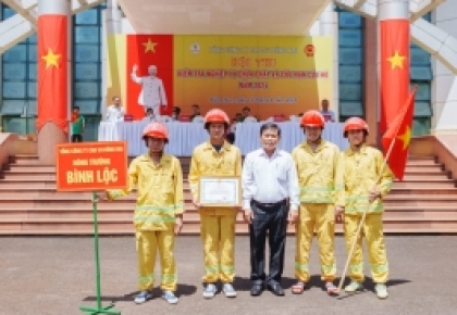 350 đội viên tham gia Hội thi Phòng cháy chữa cháy Cao su Đồng Nai